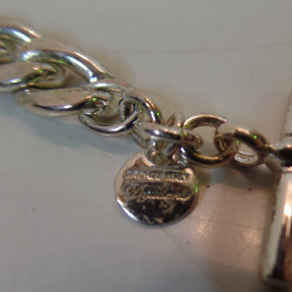 Mia Fiore Made in Italy Daydema Bronze Italy Silver Thick Chain Toggle Closure - Picture 7 of 11